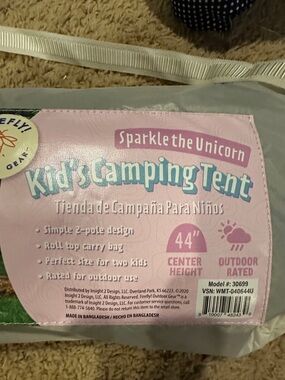Sparkle the Unicorn Kid's Camping Tent - Pink